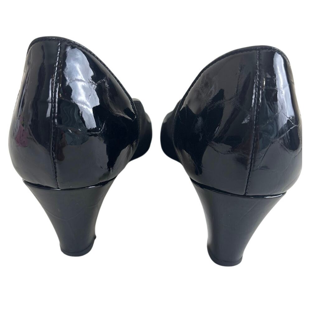 Prevata Nello Black Suede and Patent Leather Pointed Cap Toe Italian Made Size 7 - Picture 5 of 9